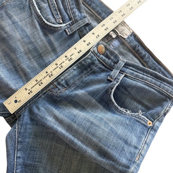 Current/Elliott Denim Cutoff Jean Shorts Bermuda 25 / 0 Distressed Style - Picture 4 of 6